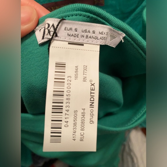 ZARA green tube dress size S - Picture 3 of 4